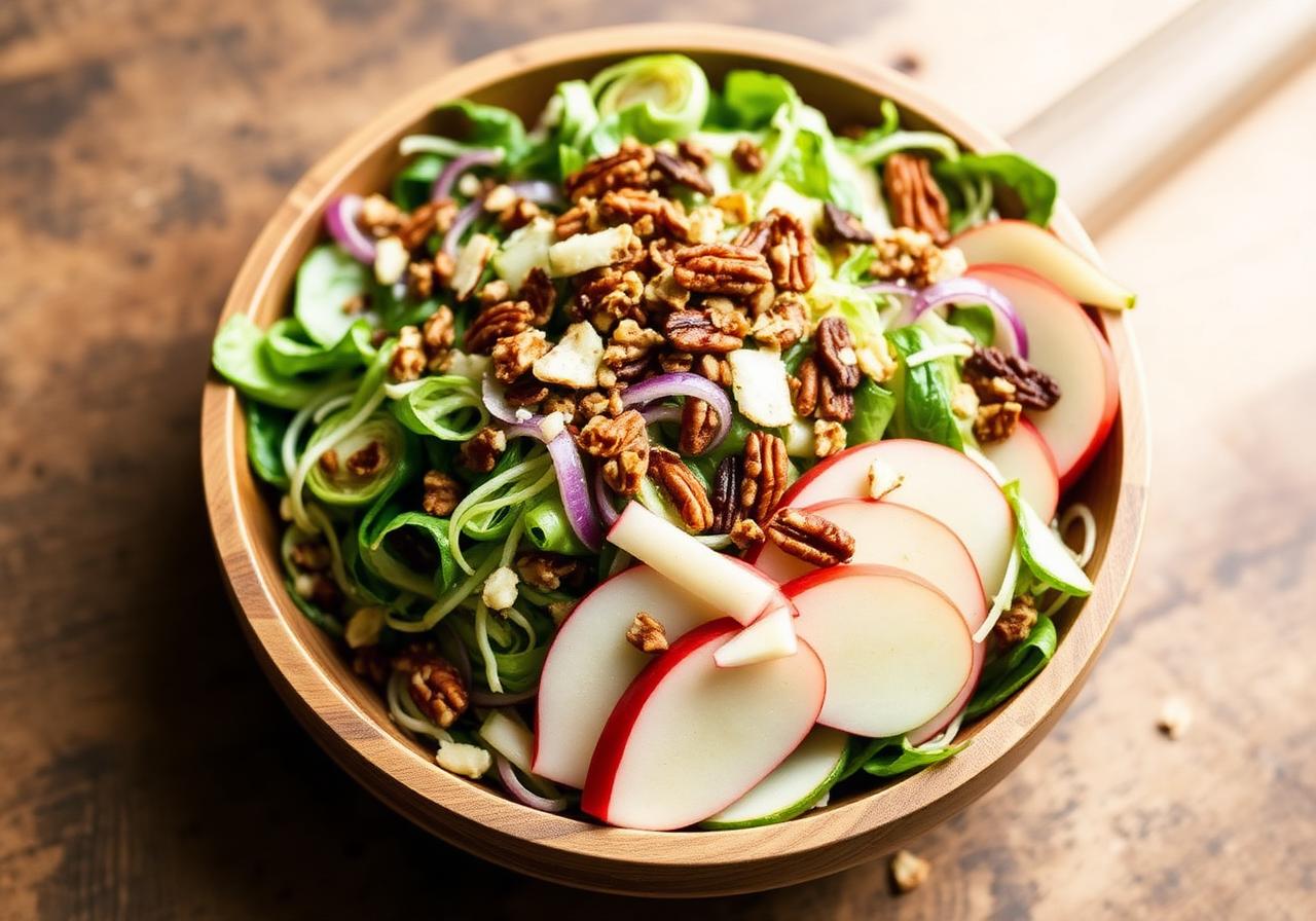 Shaved Brussels Sprout & Apple Salad with Pecans